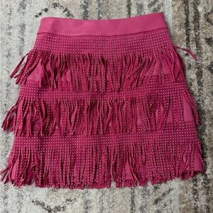 Sincerely Jules NWT pink studded fringe mini skirt